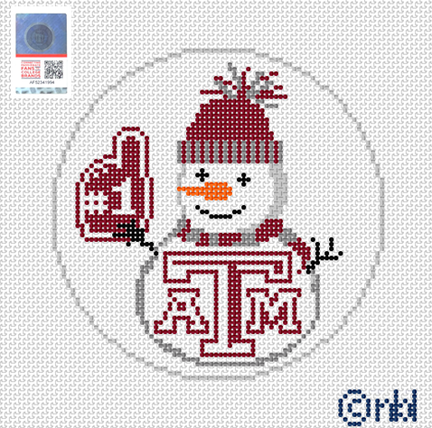 Texas A and M Snowman 4 inch round