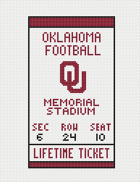 Oklahoma Football Ticket Mini Flag Canvas