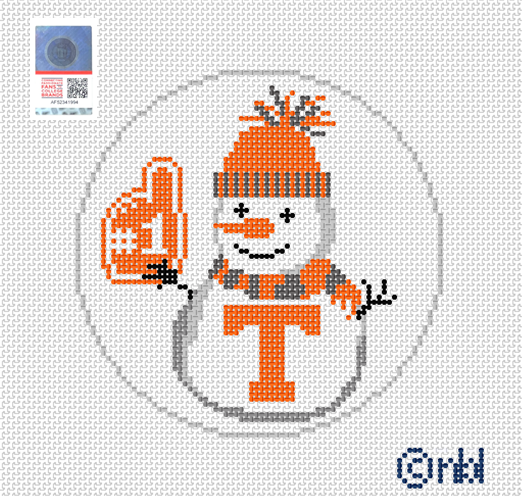 Tennessee Snowman 4 inch round