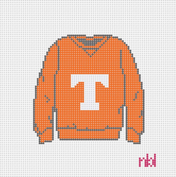 Tennessee Sweatshirt Needlepoint Canvas Orange or Gray - 0