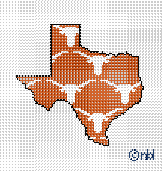 Texas State Shape on 13 mesh