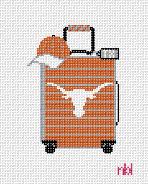 Texas Travel Suitcase Needlepoint Canvas