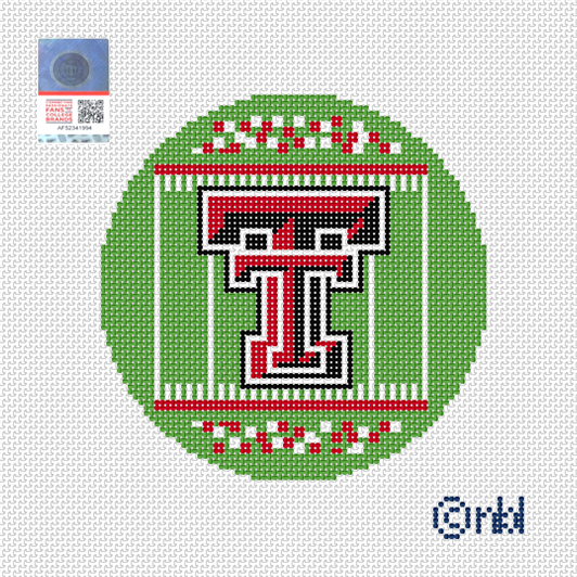 Texas Tech Football Field Round Canvas