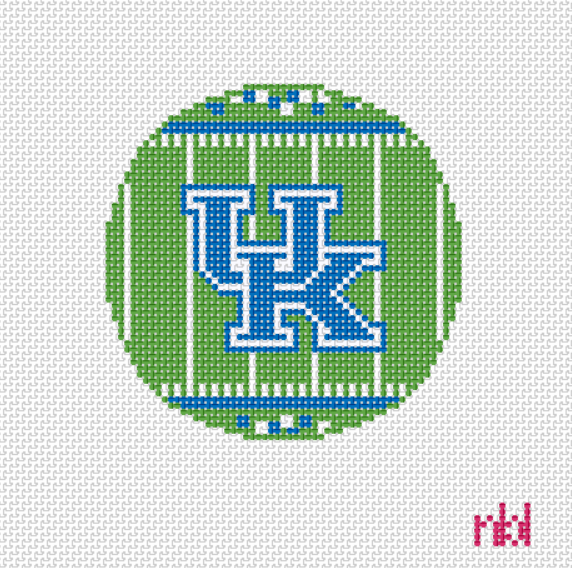 Kentucky Football Field Needlepoint Round on 14 mesh