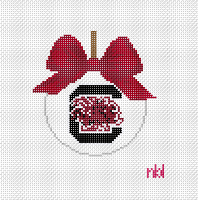 South Carolina Christmas Bow Ornament