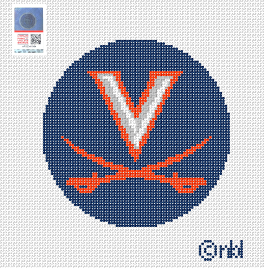 Virginia logo round navy background