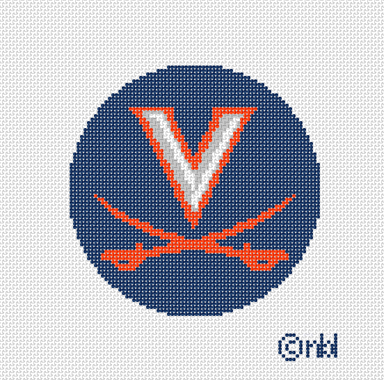 Virginia logo round navy background - 0