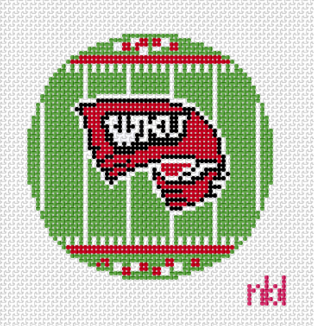 Western Kentucky Football Field Round Canvas on 14 mesh