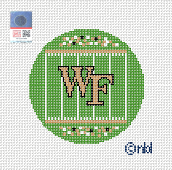 Wake Forest Football Field Round Canvas