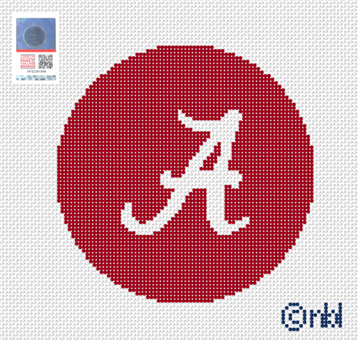 Alabama A logo round crimson background