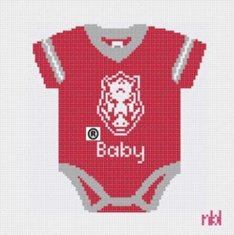 Arkansas Baby Onesie - Needlepoint by Laura