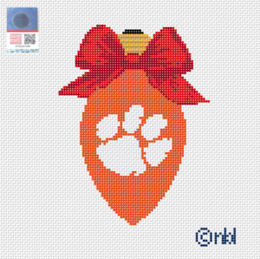 Clemson Christmas Bow Light Bulb