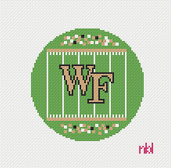 Wake Forest Football Field Round Canvas